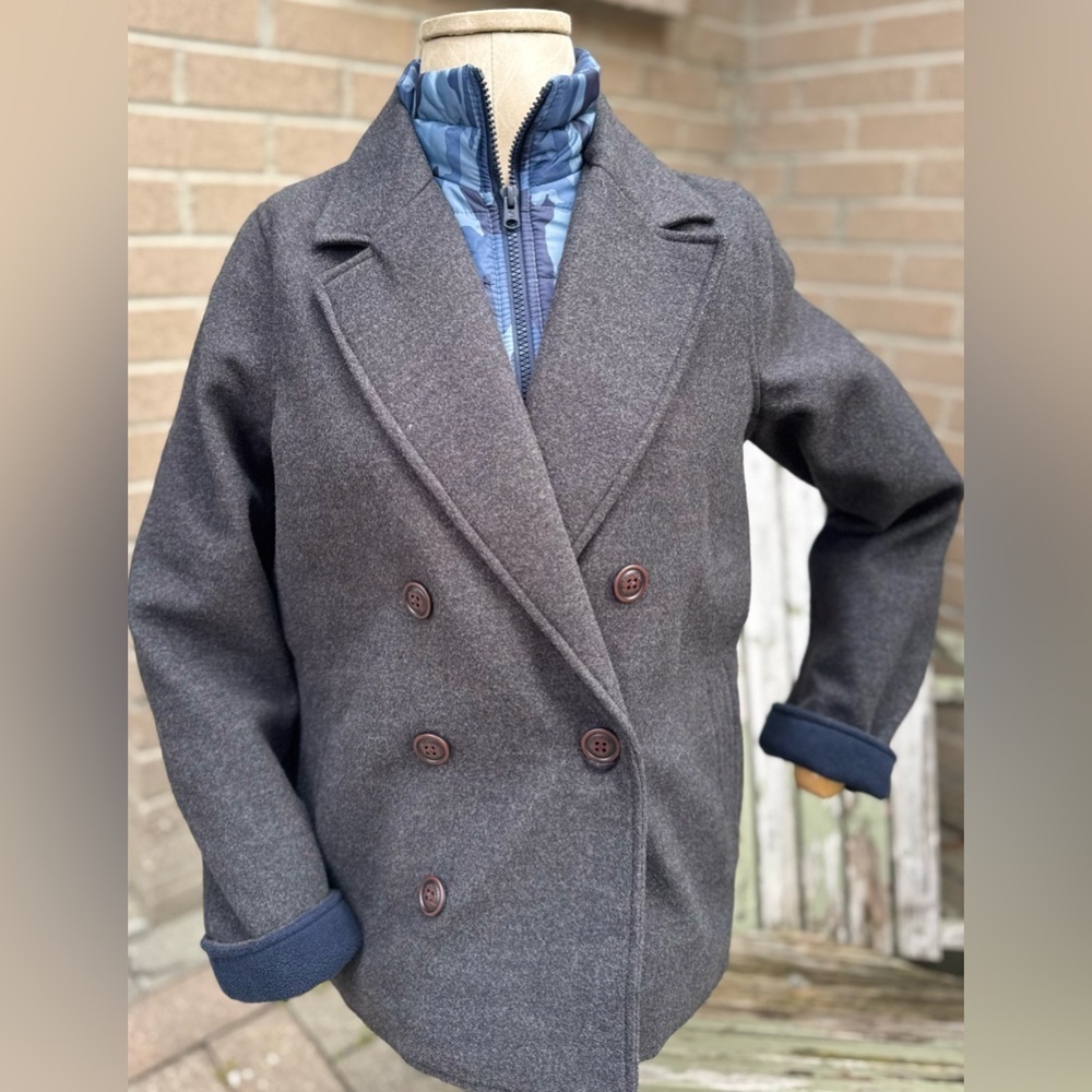 ABERCROMBIE KIDS Double Breasted Pea Coat Camo (13-14)